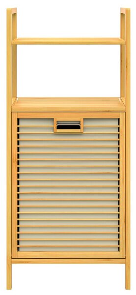 Bambuski regal s košarom za rublje DORIS, 40x30x95 cm, smeđa/krem Casaria