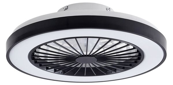 Teleo LED Stropni ventilator Crna - Lindby Lindby, Teleo, prigušiv, Crno, Dnevna soba, Plastika, Moderan