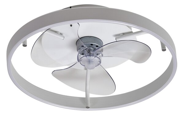Momitu LED stropni ventilator, bijeli, aluminij, Ø 50 cm - Lindby Lindby, Momitu, prigušiv, Bijela, Dnevna soba, Aluminij, Moderan