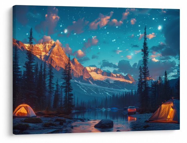 Slika - Kampiranje u planinama (70x50 cm)