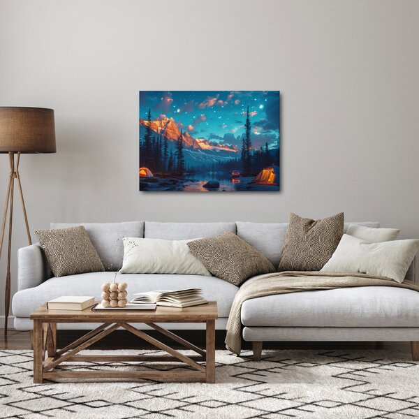 Slika - Kampiranje u planinama (70x50 cm)