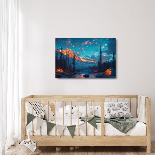 Slika - Kampiranje u planinama (90x60 cm)