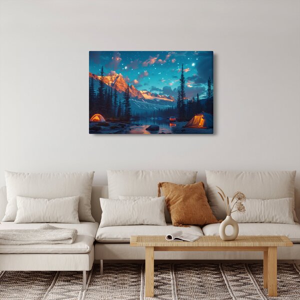 Slika - Kampiranje u planinama (90x60 cm)