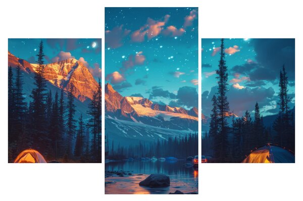 Slika - Kampiranje u planinama (90x60 cm)