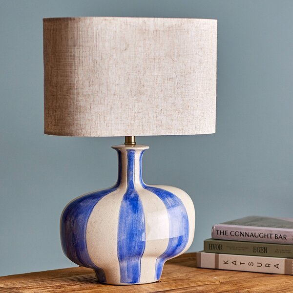 Stolne Lampa Bloomingville, Alida, Plava, Spavaća soba, Keramika, Skandinavski
