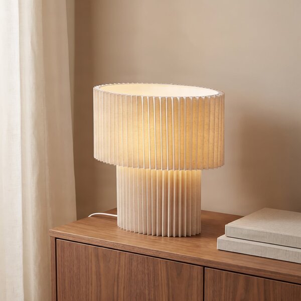 Stolne Lampa Lindby, Tazia, Bež, Dnevna soba, Tkanina / tekstil
