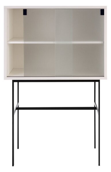 Sivo-bež vitrina s kliznim vratima 70x109x40 cm Lekko – noo.ma