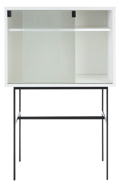 Sivo-bež vitrina s kliznim vratima 70x109x40 cm Lekko – noo.ma