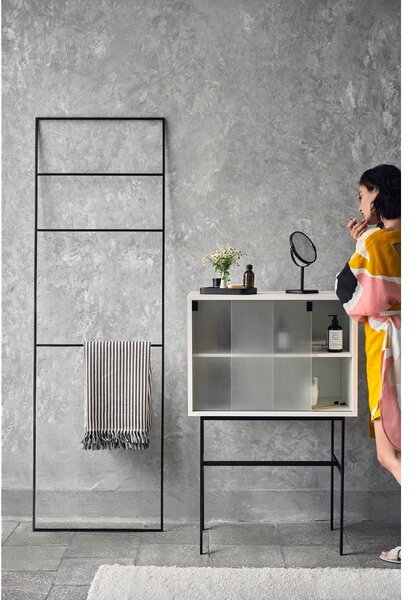 Sivo-bež vitrina s kliznim vratima 70x109x40 cm Lekko – noo.ma