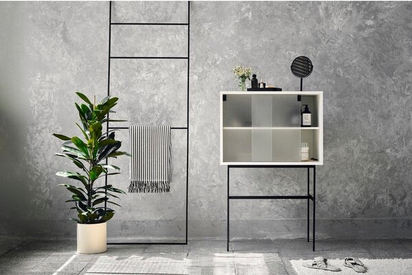 Sivo-bež vitrina s kliznim vratima 70x109x40 cm Lekko – noo.ma
