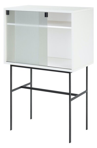 Sivo-bež vitrina s kliznim vratima 70x109x40 cm Lekko – noo.ma