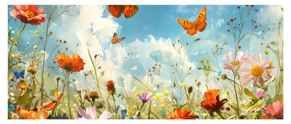 Slika - Leptiri na ljetnoj livadi (120x50 cm)