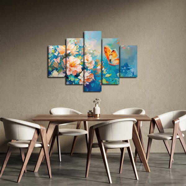 Slika - Leptir i cvijeće, ulje na platnu II. (150x105 cm)