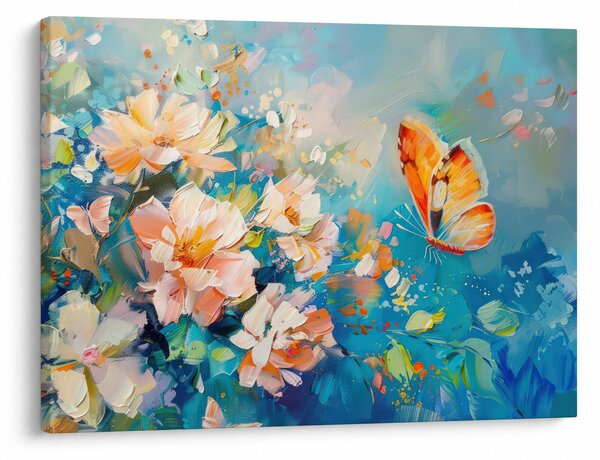 Slika - Leptir i cvijeće, ulje na platnu II. (70x50 cm)