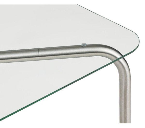 Stolić za kavu sa staklenom pločom stola u srebrnoj boji 60x110 cm Uku – noo.ma