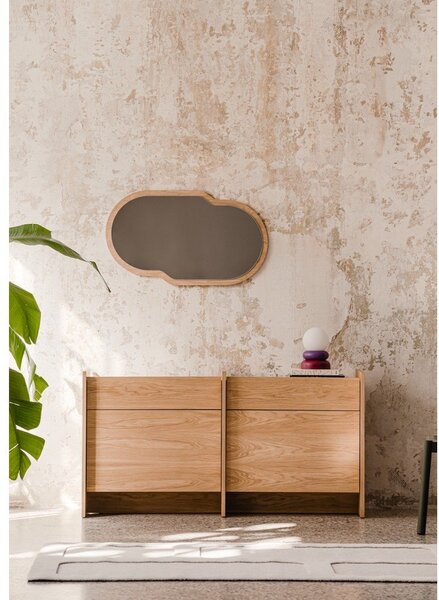 Komoda u dekoru hrasta u prirodnoj boji 146x76x51 cm Hido – noo.ma