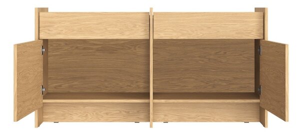 Komoda u dekoru hrasta u prirodnoj boji 146x76x51 cm Hido – noo.ma