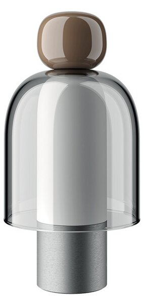 Stolna lampa Easy Peasy ToGo, smeđa/aluminij, 24 cm - Lodes