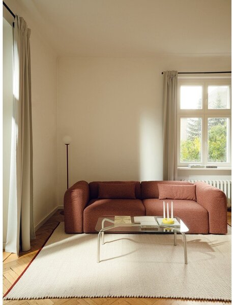 Crvena/bež ručno rađena vunena staza 80x170 cm Lenu – noo.ma