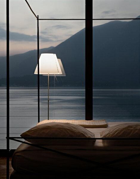 Podne Lampa Luceplan, Zelena, Dnevna soba, Aluminij