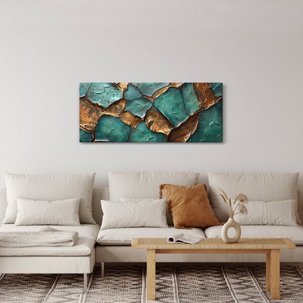 Slika - Zeleno-zlatna slika (120x50 cm)