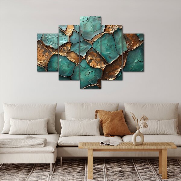 Slika - Zeleno-zlatna slika (150x105 cm)