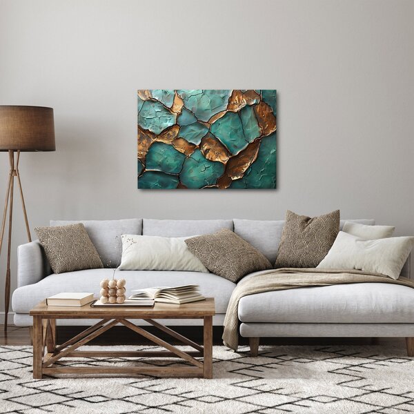 Slika - Zeleno-zlatna slika (70x50 cm)