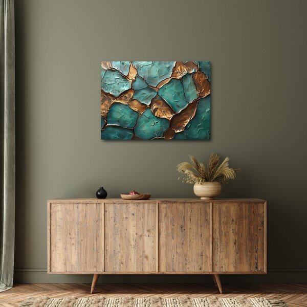 Slika - Zeleno-zlatna slika (70x50 cm)