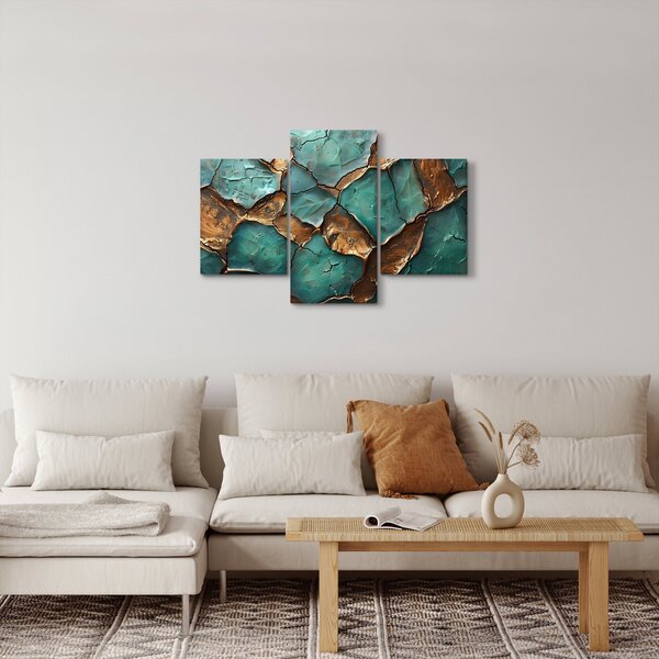Slika - Zeleno-zlatna slika (90x60 cm)