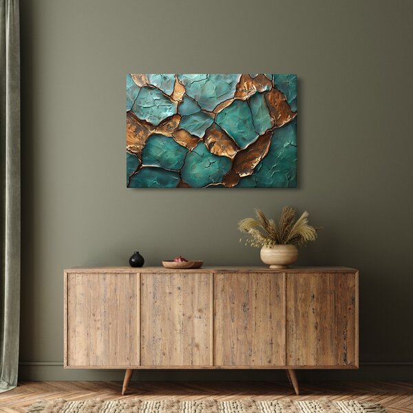 Slika - Zeleno-zlatna slika (90x60 cm)