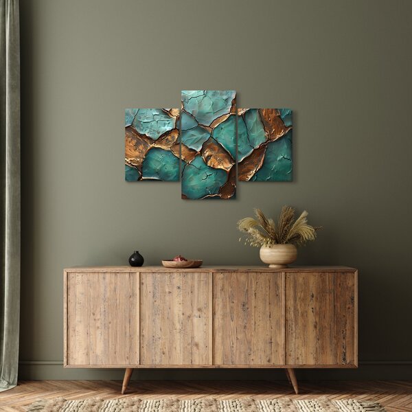 Slika - Zeleno-zlatna slika (90x60 cm)