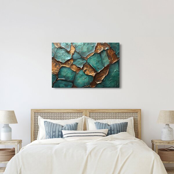 Slika - Zeleno-zlatna slika (90x60 cm)