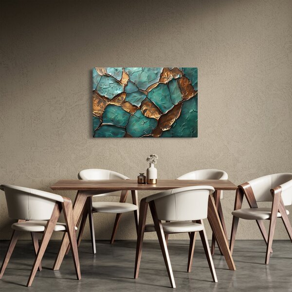 Slika - Zeleno-zlatna slika (90x60 cm)
