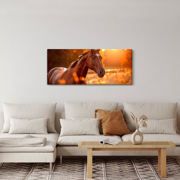 Slika - Konj u zalasku sunca (120x50 cm)