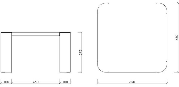 Metalni vrtni stolić za kavu 65x65 cm Fli – noo.ma