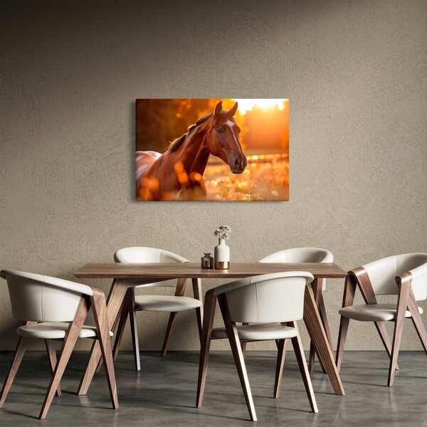 Slika - Konj u zalasku sunca (90x60 cm)