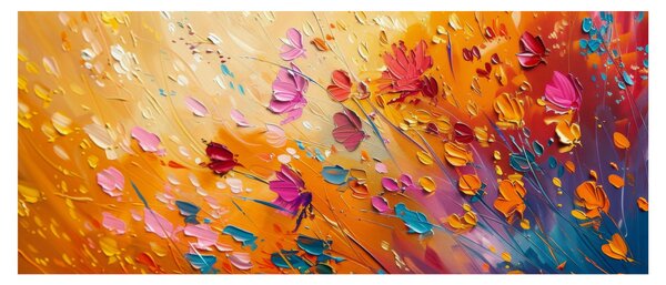 Slika - Slikanje šarenog cvijeća (120x50 cm)