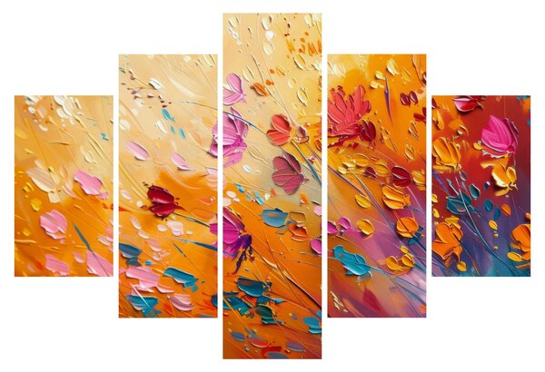 Slika - Slikanje šarenog cvijeća (150x105 cm)