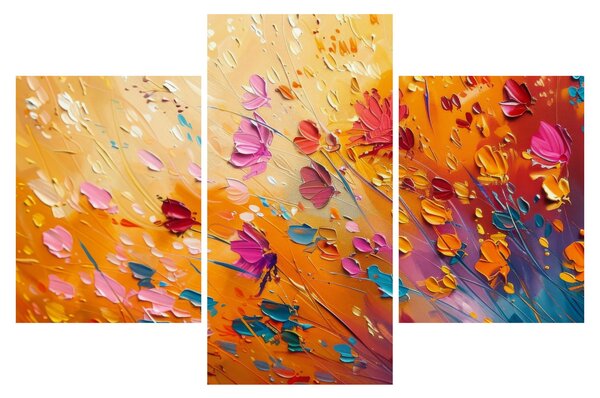 Slika - Slikanje šarenog cvijeća (90x60 cm)