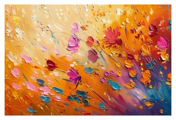 Slika - Slikanje šarenog cvijeća (90x60 cm)