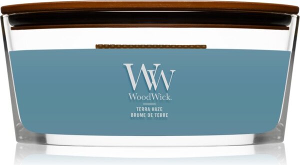 Woodwick Terra Haze mirisna svijeća s drvenim fitiljem (hearthwick) 453 g