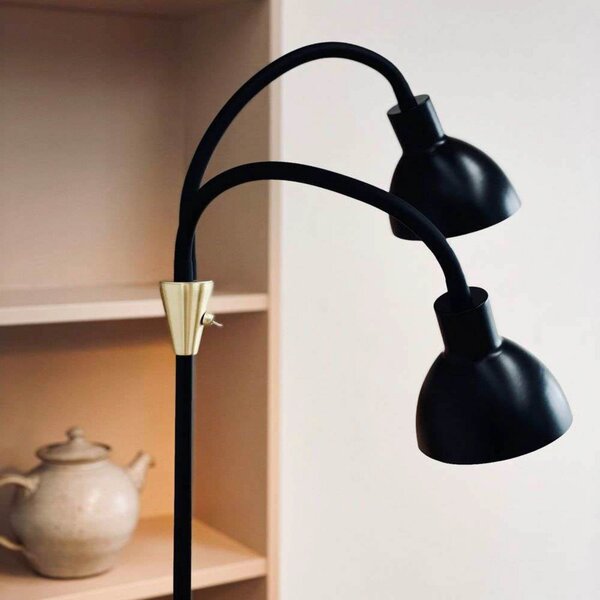 Podne Lampa Dyberg Larsen, Crno, Dnevna soba, Metal