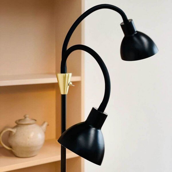 Podne Lampa Dyberg Larsen, Crno, Dnevna soba, Metal