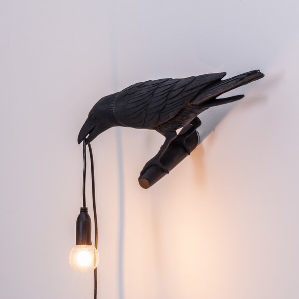 Stolne Lampa SELETTI, Bird Lamp, Crno, Dnevna soba, Plastika, Dizajn