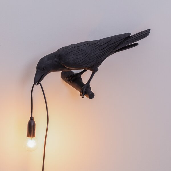Stolne Lampa SELETTI, Bird Lamp, Crno, Dnevna soba, Plastika, Dizajn