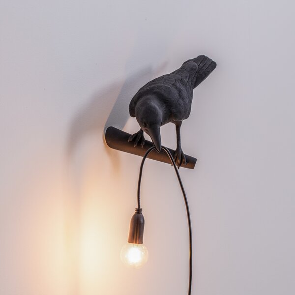 Stolne Lampa SELETTI, Bird Lamp, Crno, Dnevna soba, Plastika, Dizajn