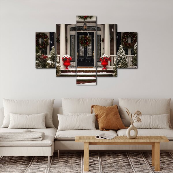 Slika - Božićno ukrašena kuća (150x105 cm)