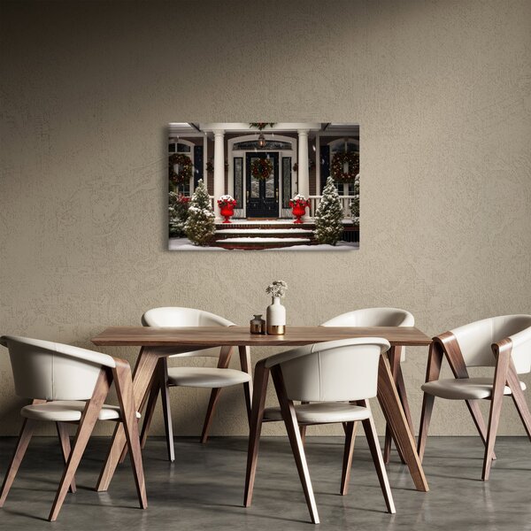 Slika - Božićno ukrašena kuća (90x60 cm)