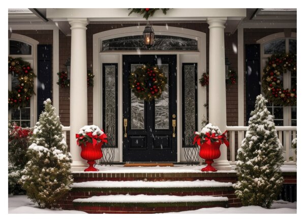 Slika - Božićno ukrašena kuća (70x50 cm)