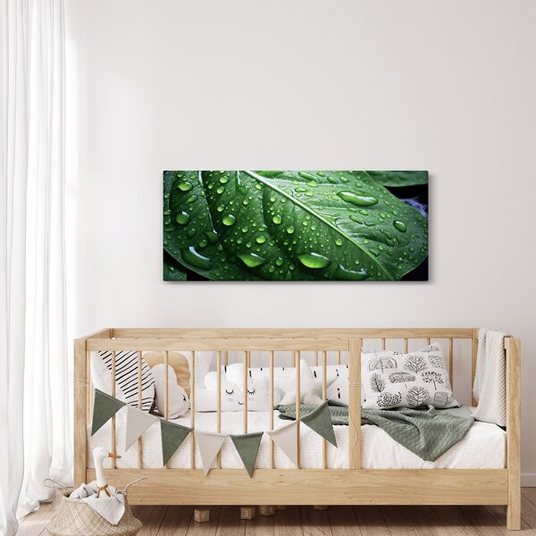 Slika - Detalj lista nakon kiše (120x50 cm)